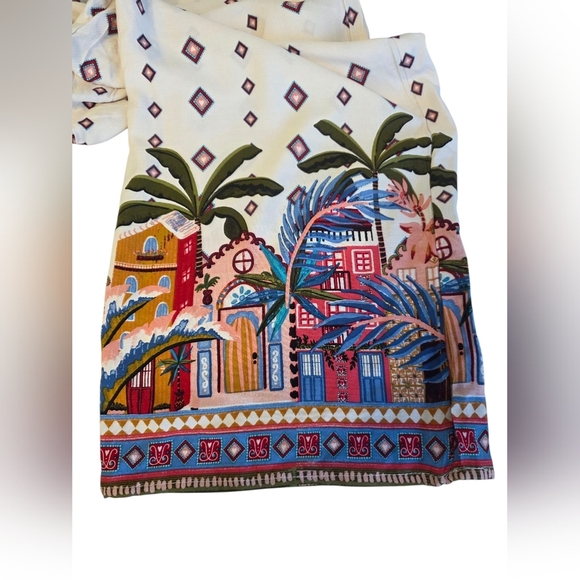 Lovewish Bohemian Wide-Leg Pants with Tropical Print Size Large - Picture 3 of 5